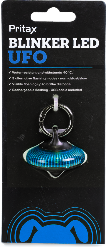 Blinkende LED UFO, 5x6,5cm, Blå - Hund - Utstyr - Refleks - Pritax
