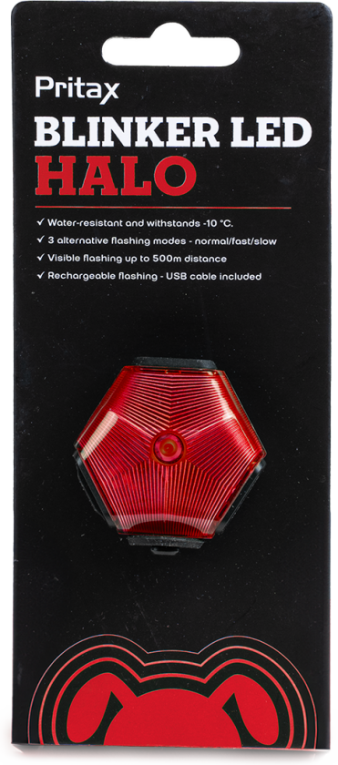 Blinkende LED-halo, 5 cm, rød - Hund - Utstyr - Refleks - Pritax