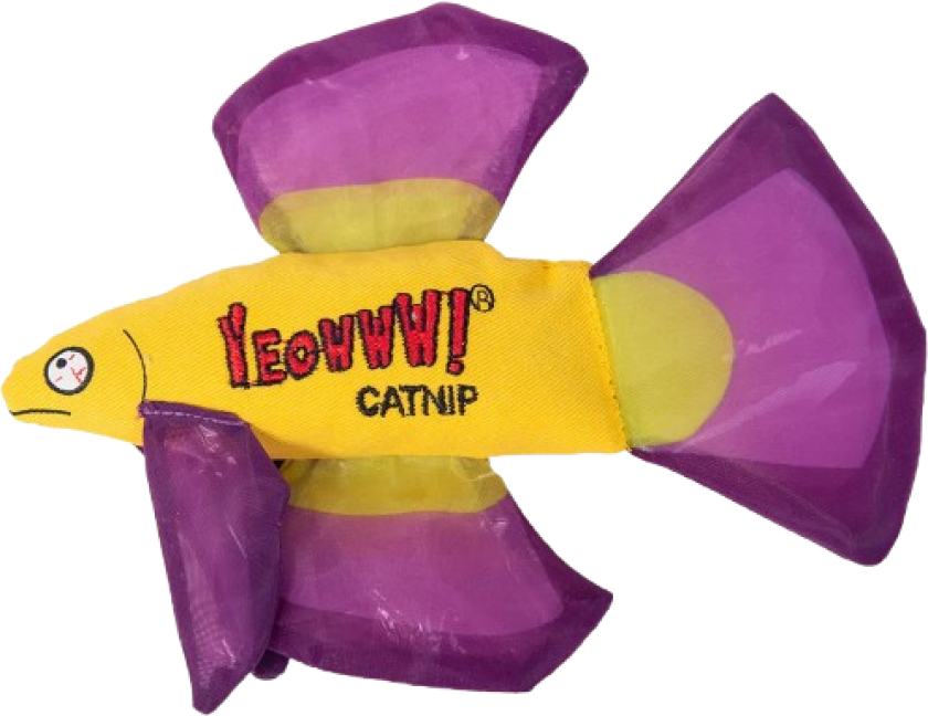 Catnip Mo Betta Fish Purple 16,5 x 12,7 x 2,5 cm - Katt - Halsbånd og seler - Seler - Yeowww!