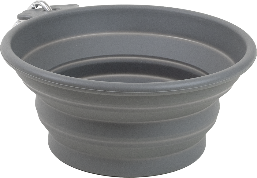 Sammenleggbar reiseskål Soft Grey XL 1200 ml, 21x18 cm, sammenleggbar - Hund - Utstyr - Skåler og flasker - Selected by ZOO