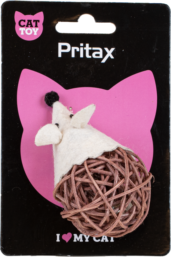 Katteleke Natural Lilo, 10x5x5cm, Brun - Katt - Halsbånd og seler - Seler - Pritax