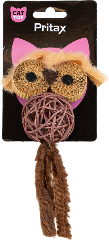 Katteleke Natural Luca, 16x7x5cm, Brun - Katt - Halsbånd og seler - Seler - Pritax