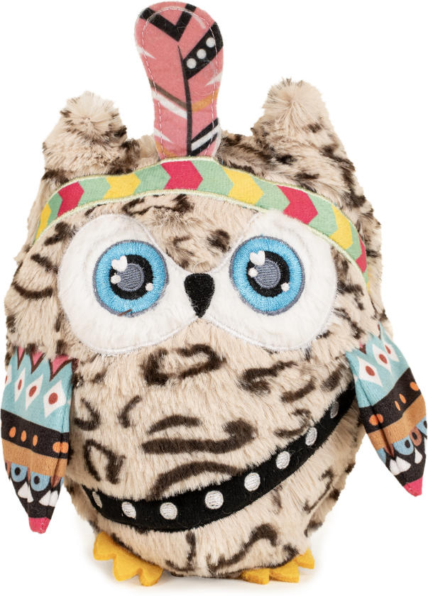 Hundeleketøy Ugle Hedda, 15x15x4cm, Flerfarget - Hund - Hundeleker - Tøy- og plysjleker til hund - Pritax