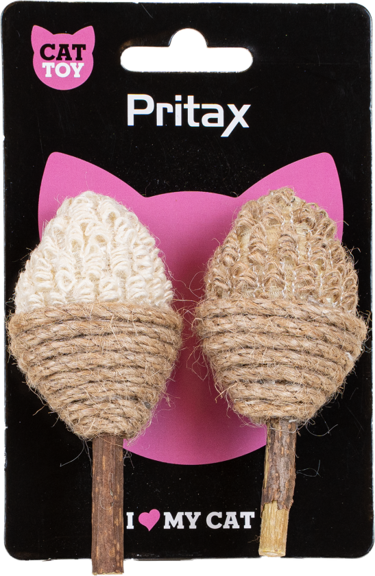 Katteleke Natural Beppe, 5x10x5cm, Brun - Katt - Halsbånd og seler - Seler - Pritax