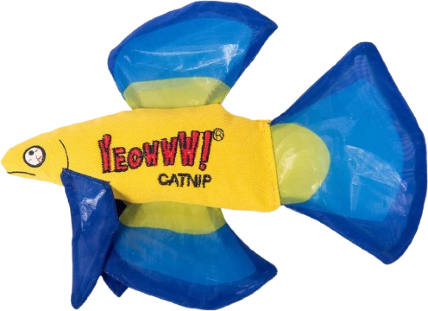 Catnip Mo Betta Fish Blue 16,5 x 12,7 x 2,5 cm - Katt - Halsbånd og seler - Seler - Yeowww!