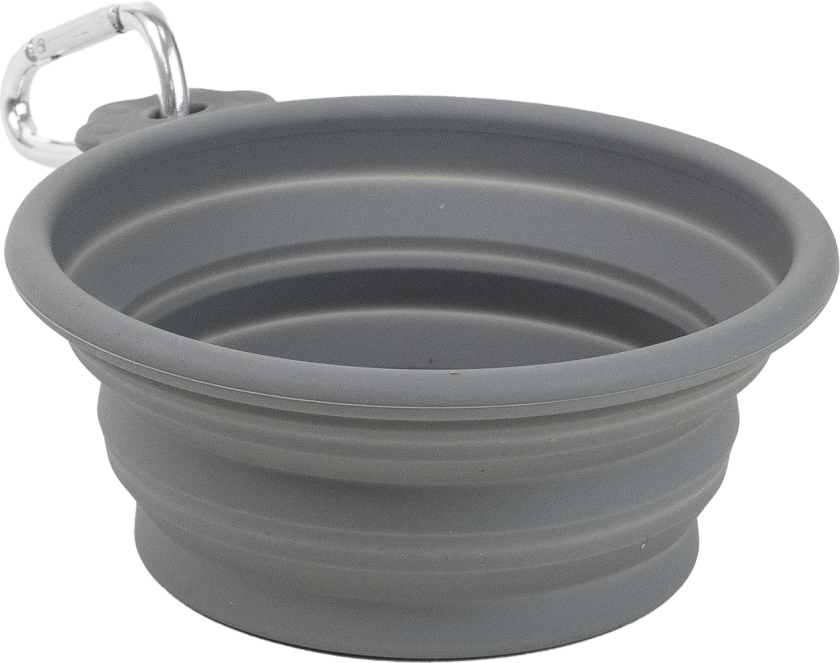 Sammenleggbar reiseskål Soft Grey M/L 400 ml, 14x12,5 cm, sammenleggbar - Hund - Utstyr - Skåler og flasker - Selected by ZOO