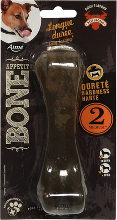 Medium-hardt bein av oksekjøtt Nylon 15 cm - Hund - Hundeleker - Tauleker - Bone Appetit