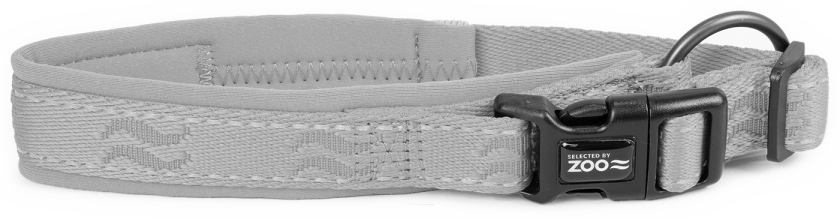 Hundehalsbånd Rufus justerbart 20 mm x 30-40 cm grå - Hund - Halsbånd og seler - Selected by ZOO