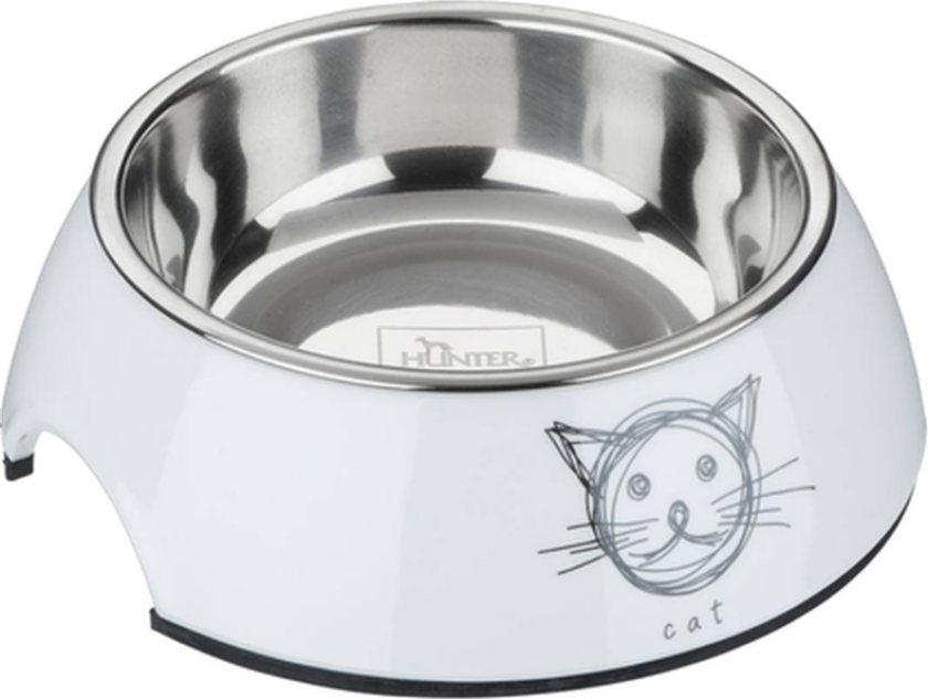 Cat Feeding Bowl Milos Melamine White 160ml - Katt - Matplassen - Matskål og vannskål til katt - Hunter