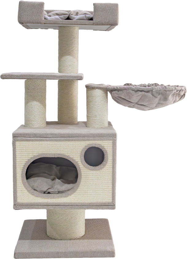 Bilde av Klørestolpe Pyrenees, 48x48x123cm, Off white - Katt - Kattemøbler - Kloremøbler - Selected by ZOO