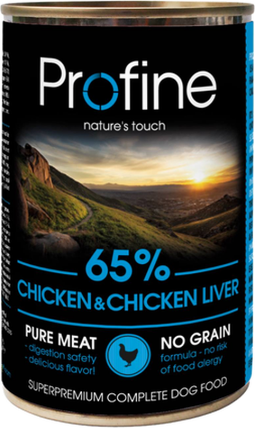 Våtfôrbokser til hund 65 % kylling med lever 400 g - Hund - Hundefôr - Våtfôr - Profine