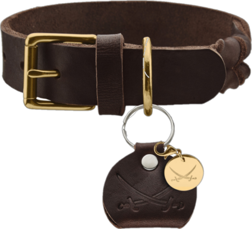 Hundehalsbånd Sansibar i massivt kuskinn mørk brun M-L 60cm - Hund - Halsbånd og seler - Hunter