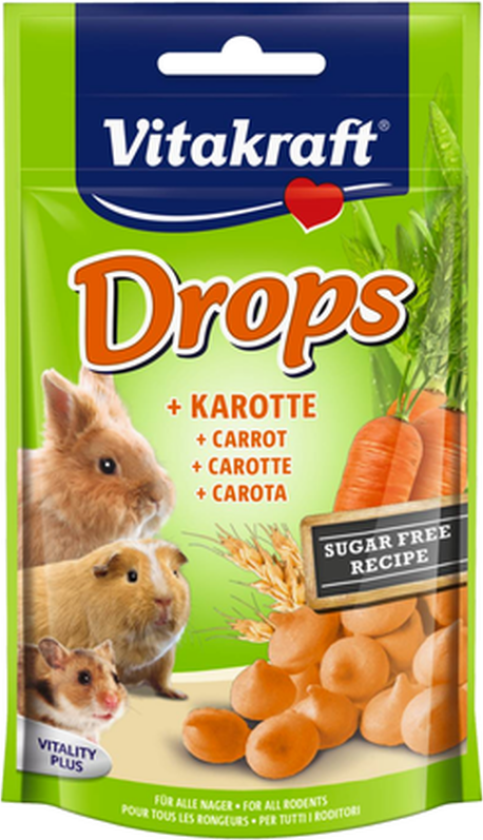 Drops Gnager Gulrot 75 g - Smådyr - Snacks - Vitakraft