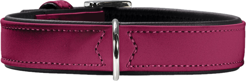 Hundehalsbånd Softie Kunstskinn Bringebær/Svart M-L 60cm - Hund - Halsbånd og seler - Hunter