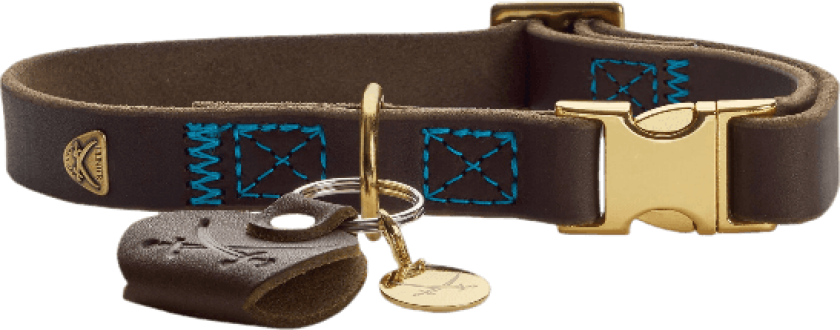 Hundehalsbånd Sansibar i kuskinn mørk brun M - Hund - Halsbånd og seler - Hunter