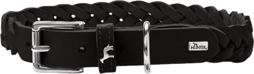 Dog Collar Solid Education Special Cow Leather Black S-M 50cm - Hund - Halsbånd og seler - Hunter