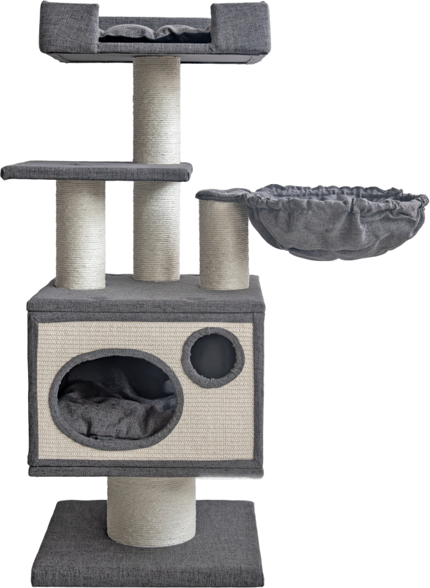 Bilde av Klorebrett Pyrenees, 48x48x123cm, Grå - Katt - Kattemøbler - Kloremøbler - Selected by ZOO