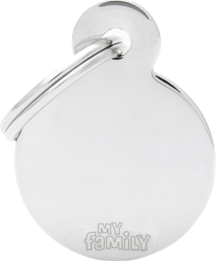 Bilde av ID- Bricka Rund Small Silver - Hund - Halsbånd og seler - MyFa