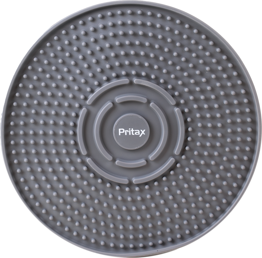 Slikkematte rund, 20 cm, grå - Hund - Utstyr - Skåler og flasker - Pritax