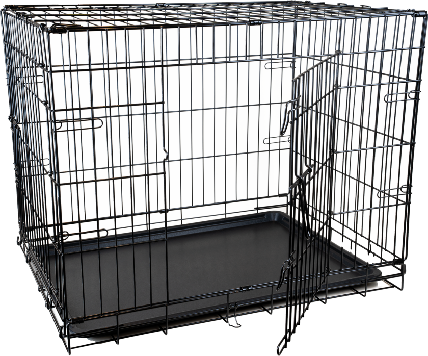Stålbur Fido, M, 76x54x61cm, Svart - Hund - Hundebur - Aluminiumsbur - Pritax