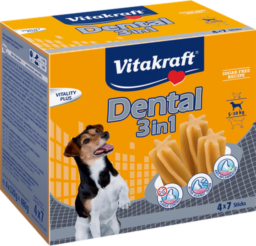 Tannpleie 3 i 1 Hund 28 stk. - Hund - Hundesnacks - Vitakraft