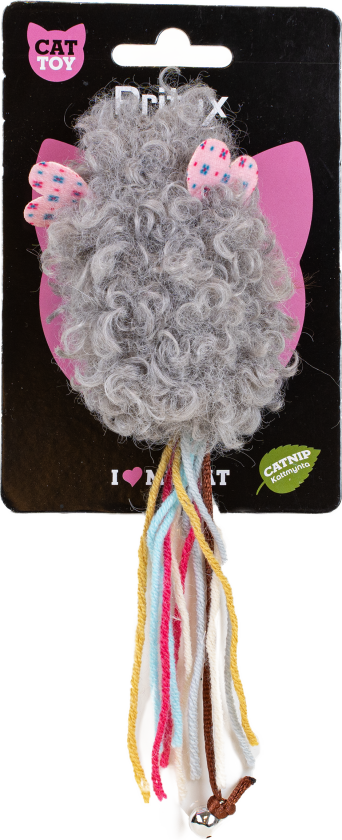 Katteleke Mus Ove, 18x5x4cm, flerfarget - Katt - Halsbånd og seler - Seler - Pritax