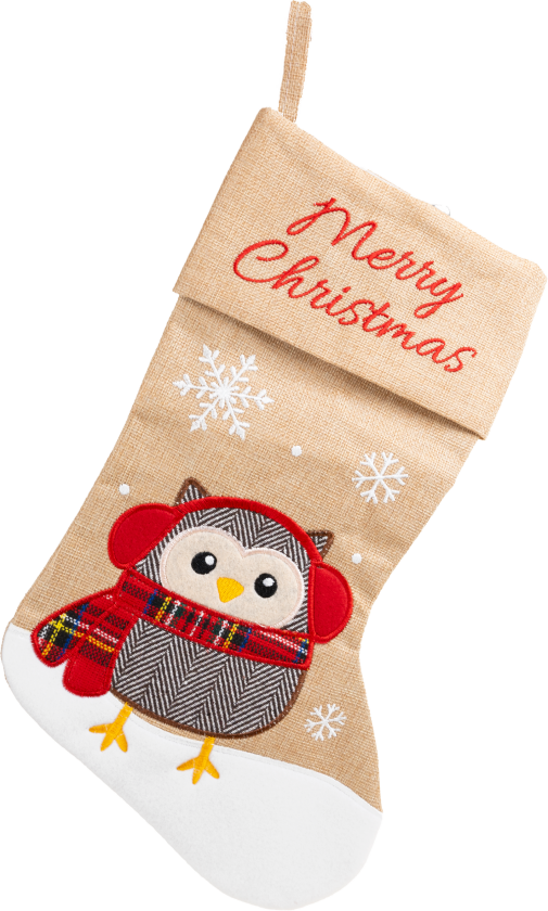 Julestrømpe Jules, 40x26cm, Beige - Hund - Hundeleker - Tøy- og plysjleker til hund - Pritax