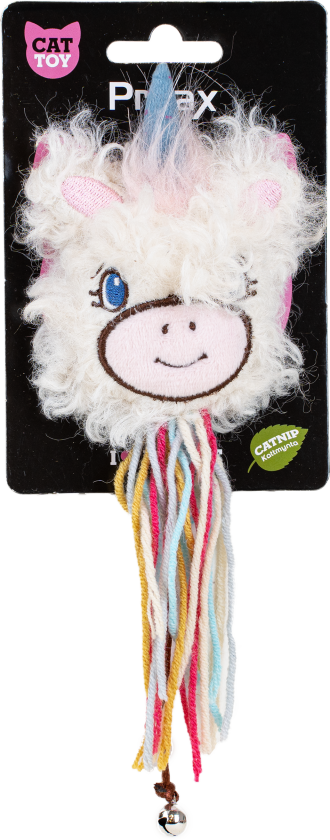 Katteleketøy Elin enhjørning med hale, 7x18x2,5cm, Flerfarget - Katt - Halsbånd og seler - Seler - Pritax