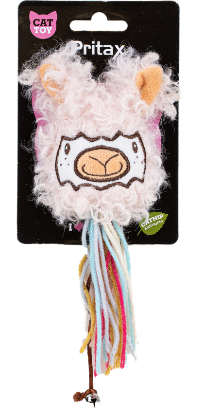Katteleketøy alpakka Anna med hale, 7x18x2,5cm, Flerfarget - Katt - Halsbånd og seler - Seler - Pritax