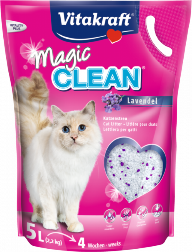 Lavendel Magic Clean 5L - Katt - Toalett og kattesand - Kattesand - Vitakraft