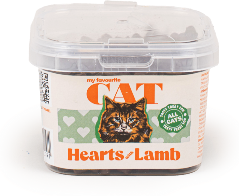 Hjerter med lam 140 g - Katt - Kattesnacks - My favourite CAT