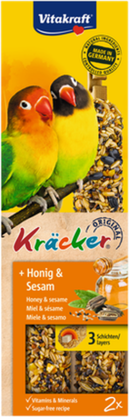 Crackers dvergpapegøye honning og sesam 2-pk. - Fugl - Snacks - Vitakraft