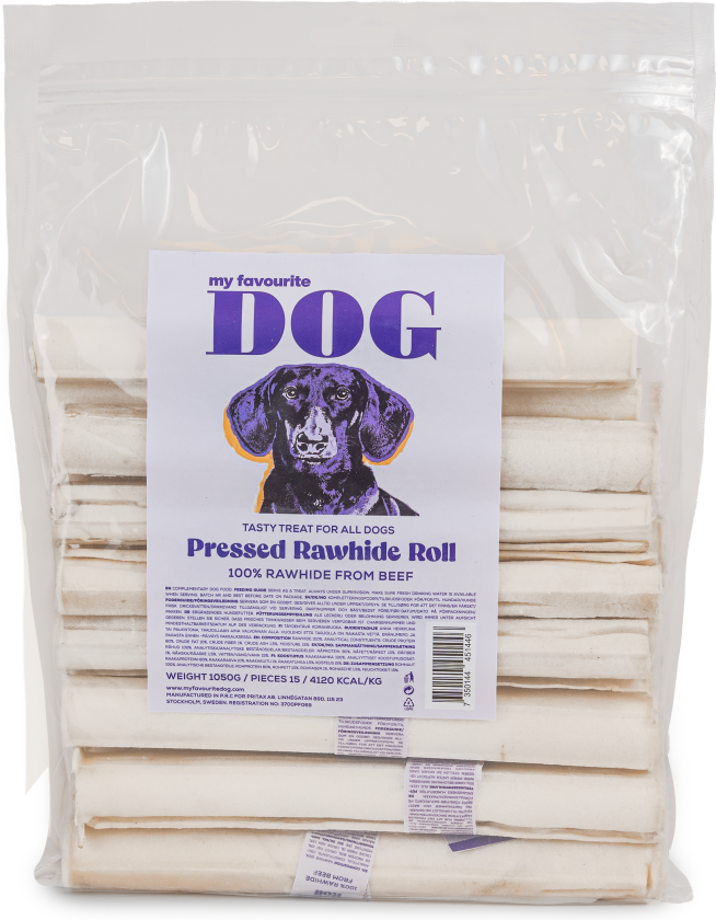 Presset råhud tyggerull 20 cm, 15-pakning - Hund - Hundesnacks - My favourite DOG
