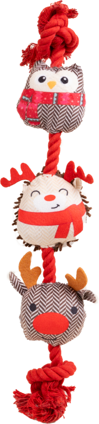 Juleleke Holly, 15x15x4cm, Flerfarget - Hund - Hundeleker - Tøy- og plysjleker til hund - Pritax