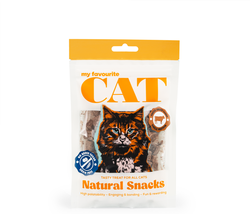 Frysetørkede terninger av oksekjøtt 30 g - Katt - Kattesnacks - My favourite CAT