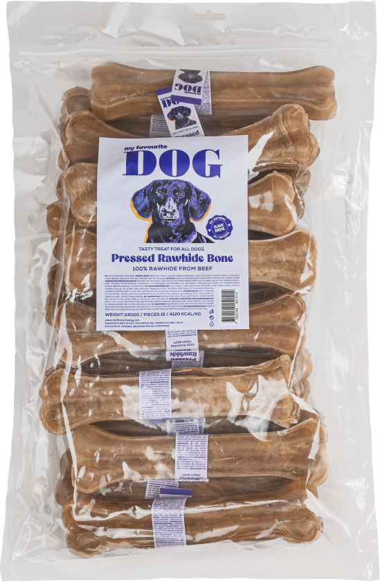 Bilde av Presset tyggebein av råhud - Naturell 21 cm, 15-pakning - Hund - Hundesnacks - My favourite DOG