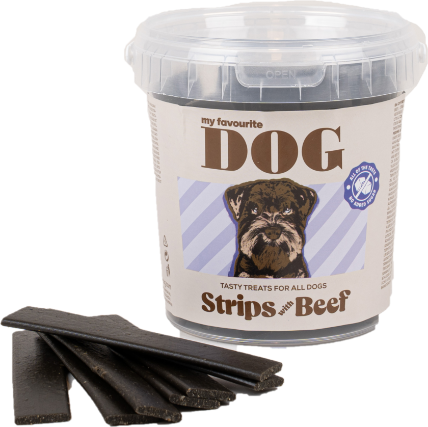 Strips med oksekjøtt 500 g - Hund - Hundesnacks - Tygg og tyggebein - My favourite DOG