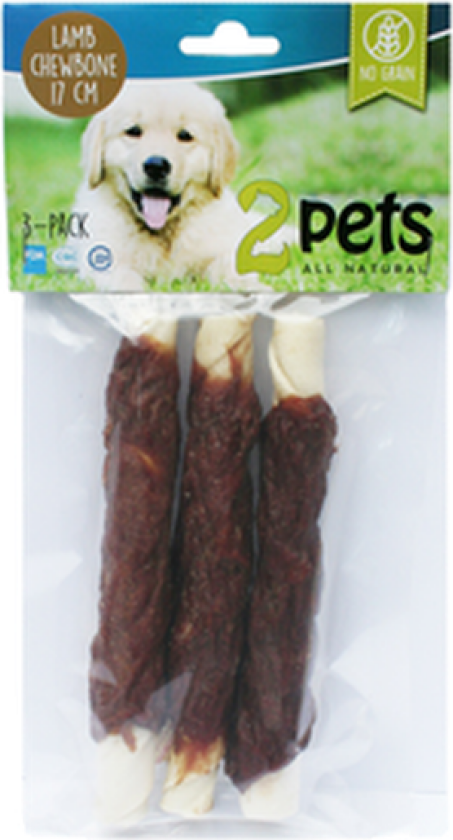 Dogsnack Lam tyggebein 28 cm/3 stk. - Hund - Hundesnacks - 2 pets