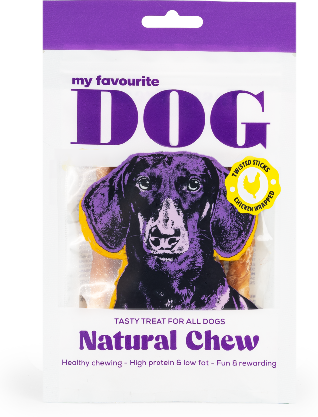 Twisted Rawhide Sticks - Kylling 12 cm, 72 g, 6-pk - Hund - Hundesnacks - My favourite DOG