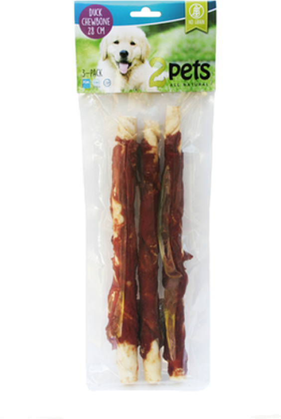 Dogsnack Duck tyggebein 28 cm/3 stk. - Hund - Hundesnacks - 2 pets
