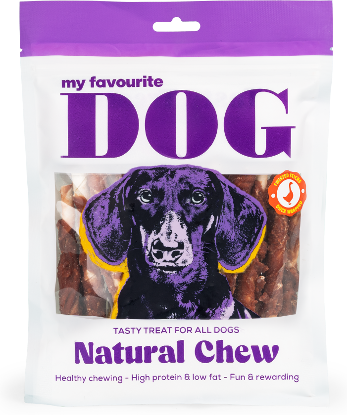 Tvunnet råskinnspinner - Duck 12 cm, 360 g, 30-pk - Hund - Hundesnacks - My favourite DOG