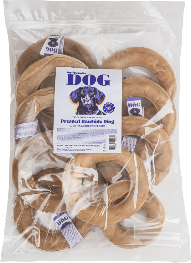 Bilde av Presset ring av råskinn - naturlig 15 cm, 10-pk - Hund - Hundesnacks - My favourite DOG
