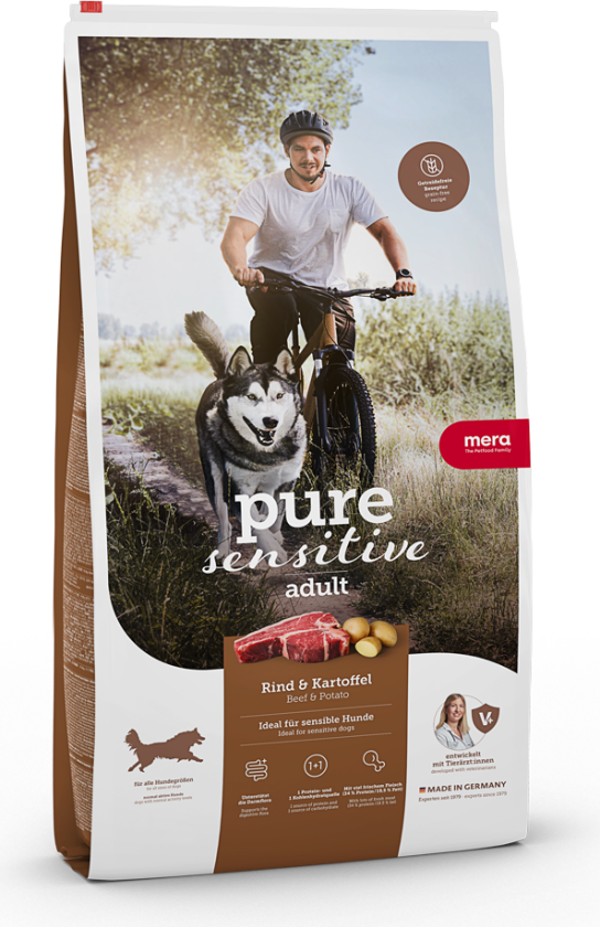 Pure Sensitive Adult Oksekjøtt og poteter 4 kg - Hund - Hundefôr - Tørrfôr - Mera Petfood