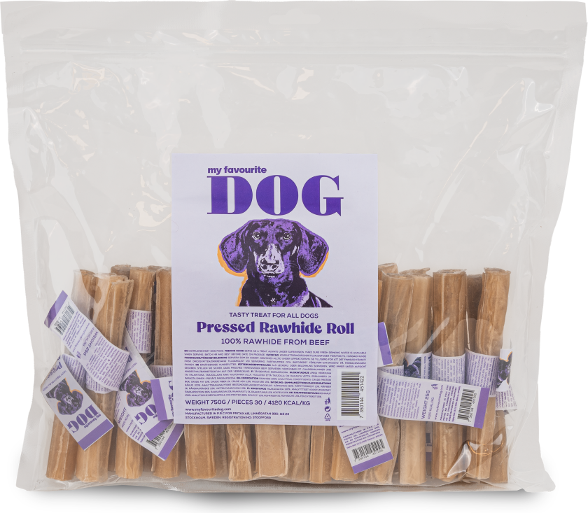 Presset tyggerull av råhud - Natural 12 cm, 30-pakning - Hund - Hundesnacks - My favourite DOG