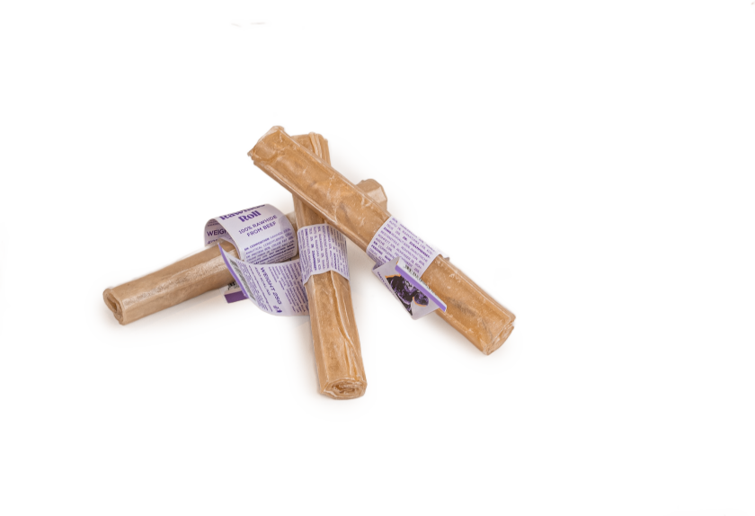 Presset tyggerull av råhud - Naturell 12 cm - Hund - Hundesnacks - My favourite DOG