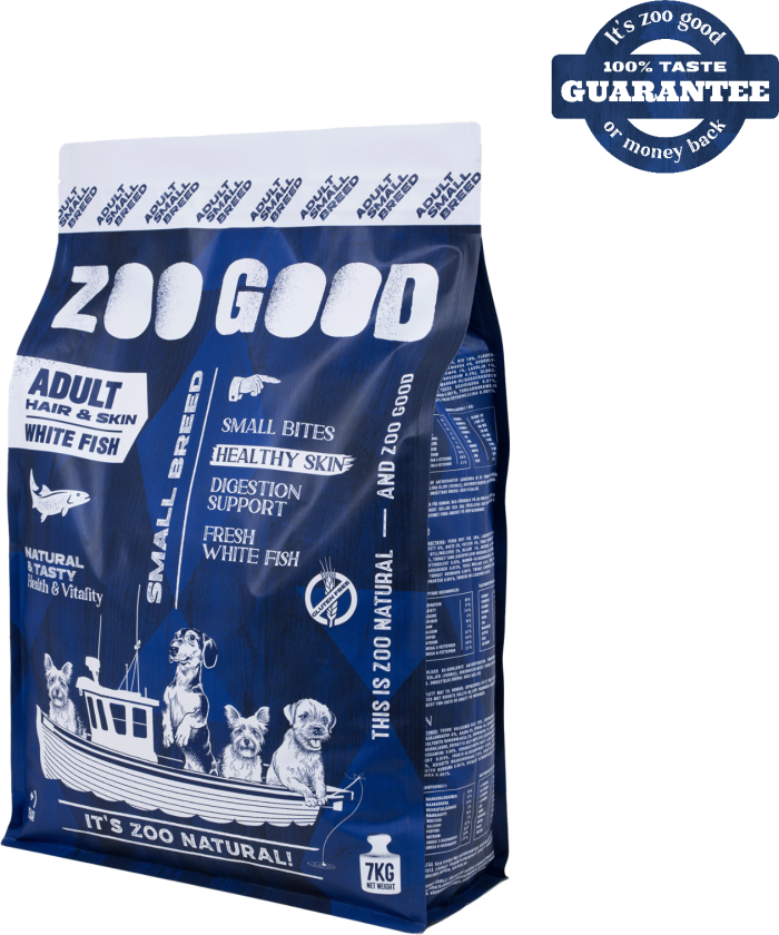 White Fish Skin & Hair Small Breed 7 kg - Hund - Hundefôr - Tørrfôr - ZOO GOOD