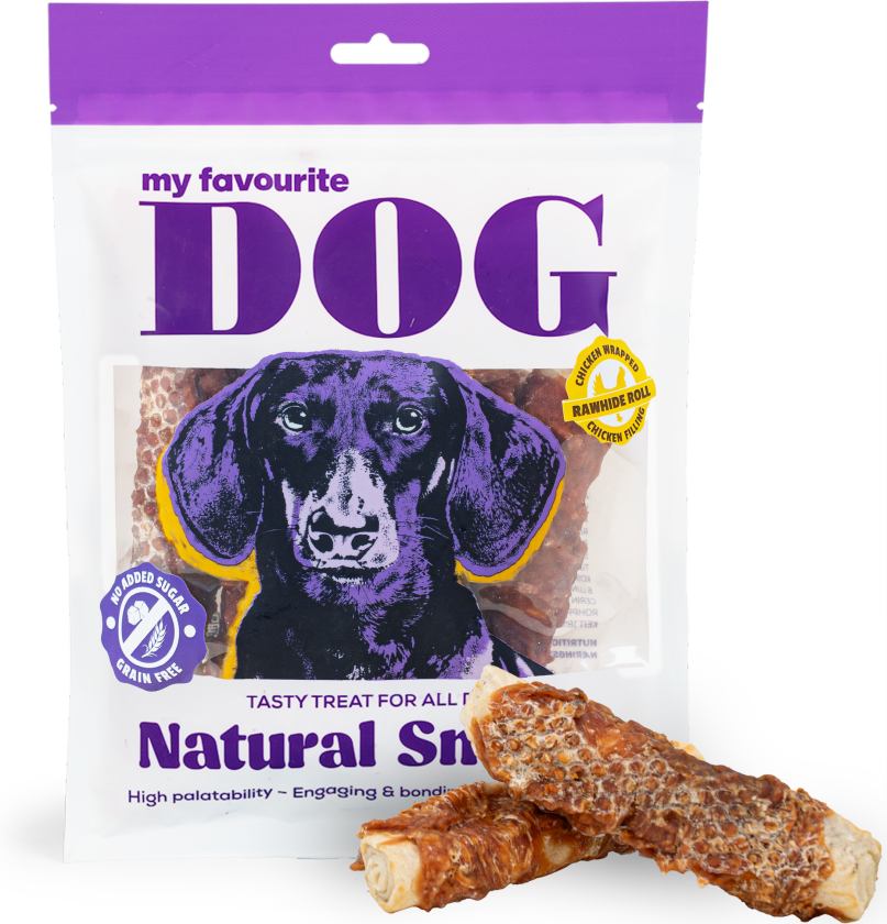 Rulle med kyllinginnpakning og kyllingfyll 12 cm, 6-pakning, 360g - Hund - Hundesnacks - My favourite DOG