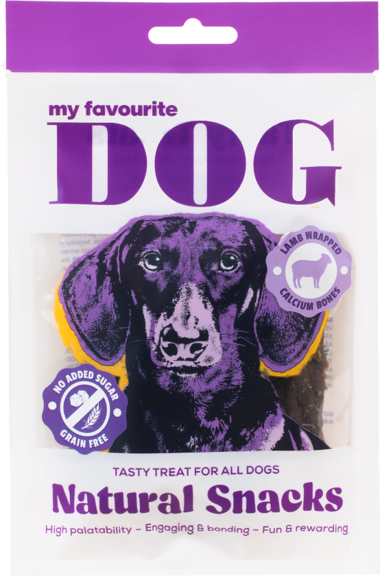 Kalsiumbein i lammeinnpakning 72 g - Hund - Hundesnacks - My favourite DOG