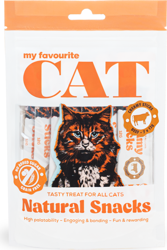 Creamy Sticks - Biff 7x12g - Katt - Kattesnacks - My favourite CAT
