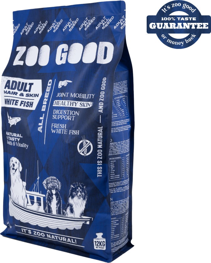 White Fish Skin & Hair Adult All Breed 12 kg - Hund - Hundefôr - Tørrfôr - ZOO GOOD